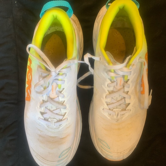 Hoka Bondi X white and bright green,orange accents, Men’s 9.5D or woman’s 11 - Picture 1 of 5